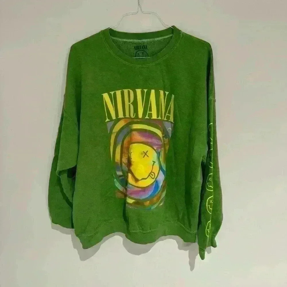 Nirvana Green Crew Neck Sweatshirt Size Medium Like New